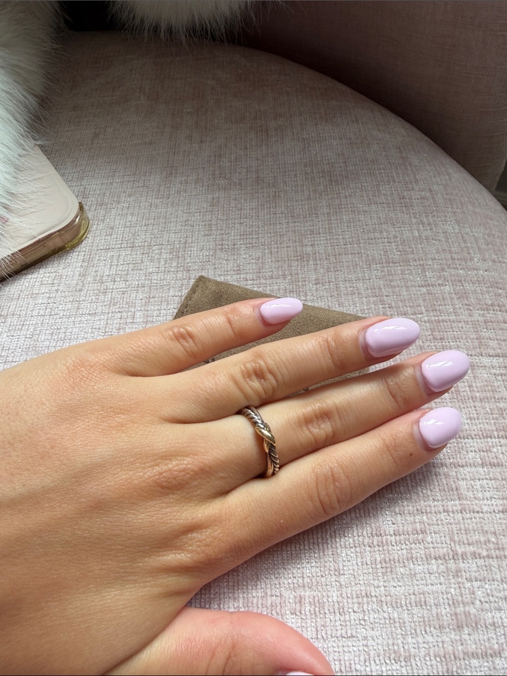 David Yurman Two-Tone Twisted Cable Ring in Silver and Gold - Picture 4 of 5